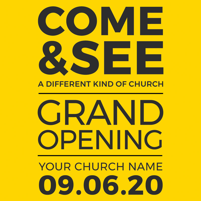 InviteCards, Events, Yellow Grand Opening, 3.75 x 3.75