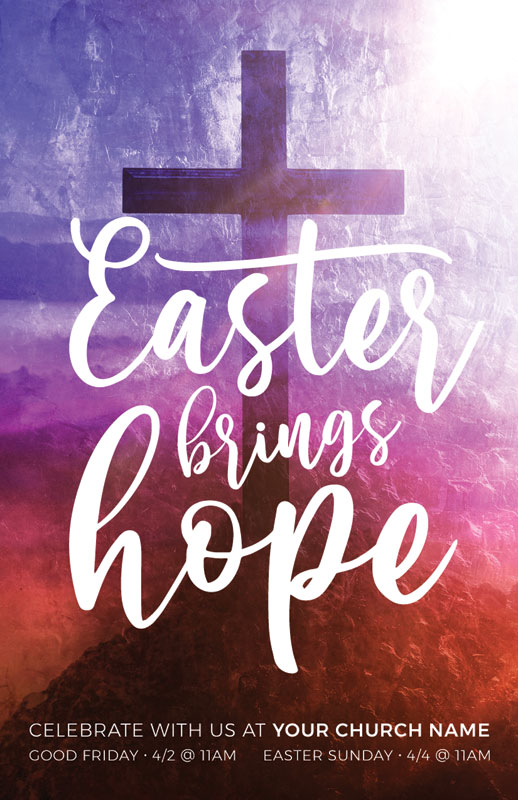 InviteCards, Easter, Easter Brings Hope Cross, 4.25 x 2.75