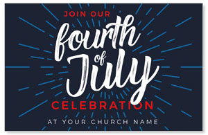 Fourth of July Burst Medium InviteCards