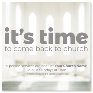 It's Time Church 3.75" x 3.75" Square InviteCards