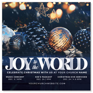 Joy To The World Christmas 3.75" x 3.75" Square InviteCards