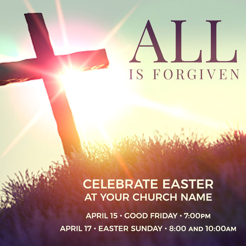 InviteCards, Easter, All Is Forgiven, 3.75 x 3.75