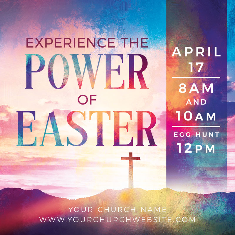 InviteCards, Easter, Experience The Power, 3.75 x 3.75