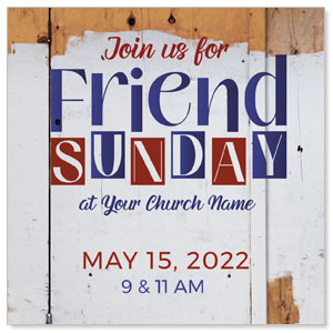 Friend Sunday Join Us 3.75" x 3.75" Square InviteCards