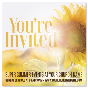 You're Invited Sunflower 3.75" x 3.75" Square InviteCards