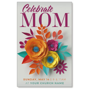 Mother's Day Paper Flowers Medium InviteCards