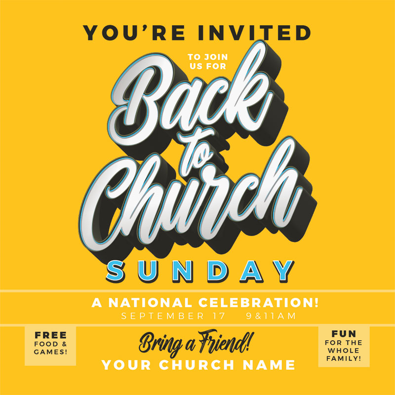 InviteCards, Back To Church Sunday, Back to Church Sunday Celebration, 3.75 x 3.75