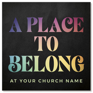 Colorful Words Place To Belong 3.75" x 3.75" Square InviteCards
