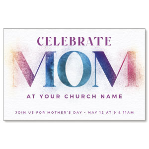 Celebrate Mom Powder Medium InviteCards