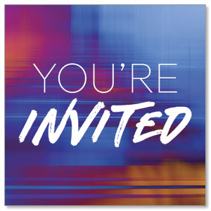 Colorful Blur You're Invited 2.5" x 2.5" Small Square
