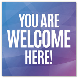 Bright Gradient Welcome Here Invite 2.5" x 2.5" Small Square