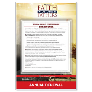Faith of Our Fathers Renewal License Movie License Renewals