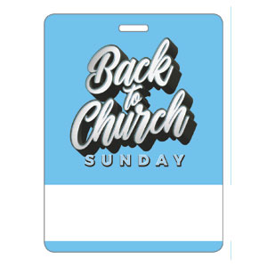 Back to Church Sunday Celebration Blue Name Badges