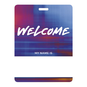 Colorful Blur Welcome Name Badges