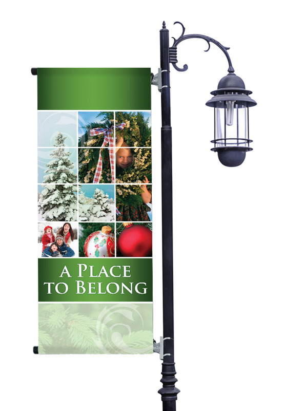 Banners, Christmas, Belong Wreath, 2' x 5'