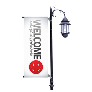 Pin Stripe Welcome Light Pole Banners