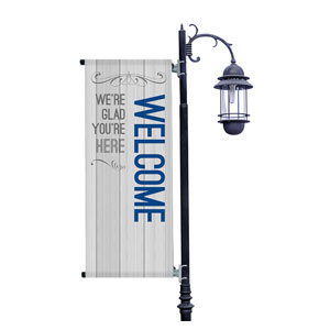 Painted Wood Welcome Light Pole Banners