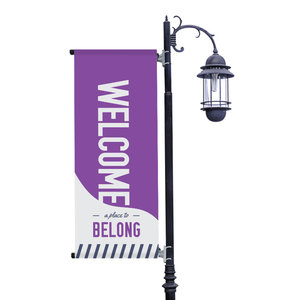 To Belong Purple Light Pole Banners
