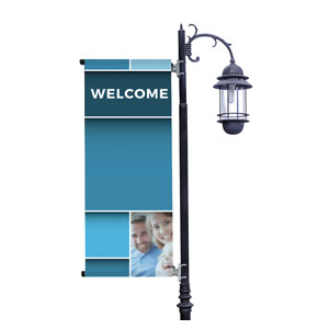 Mid Century Welcome Light Pole Banners