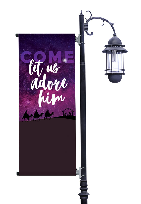 Banners, Christmas, Come Let Us Adore, 2' x 5'