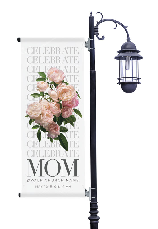 Banners, Mother's Day, Celebrate Mom Flowers, 2' x 5'