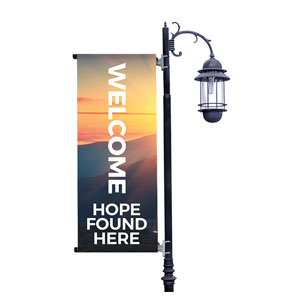 Sunrise Glow Hope Found Here Light Pole Banners