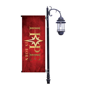 Hope Is Born Star Light Pole Banners