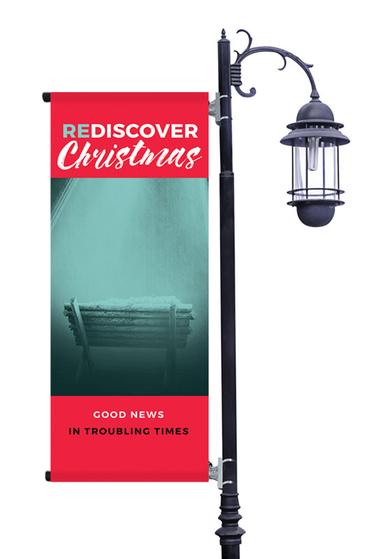 Banners, Christmas, ReDiscover Christmas Advent Manger, 2' x 5'