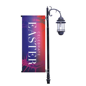 Celebrate Easter Crown Light Pole Banners