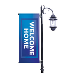 Welcome Home Blue Light Pole Banners