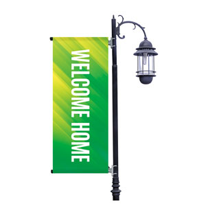 Welcome Home Green Light Pole Banners
