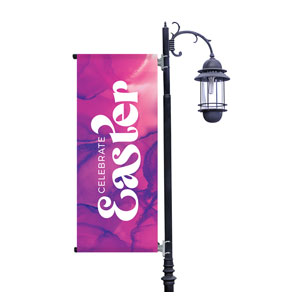 Celebrate Easter Watercolor Light Pole Banners