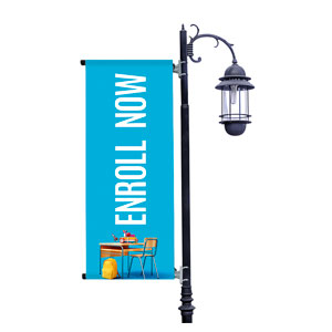 Enroll Now Desk Light Pole Banners