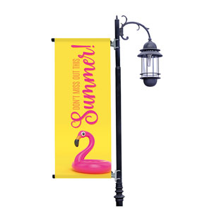 Summer Flamingo Light Pole Banners