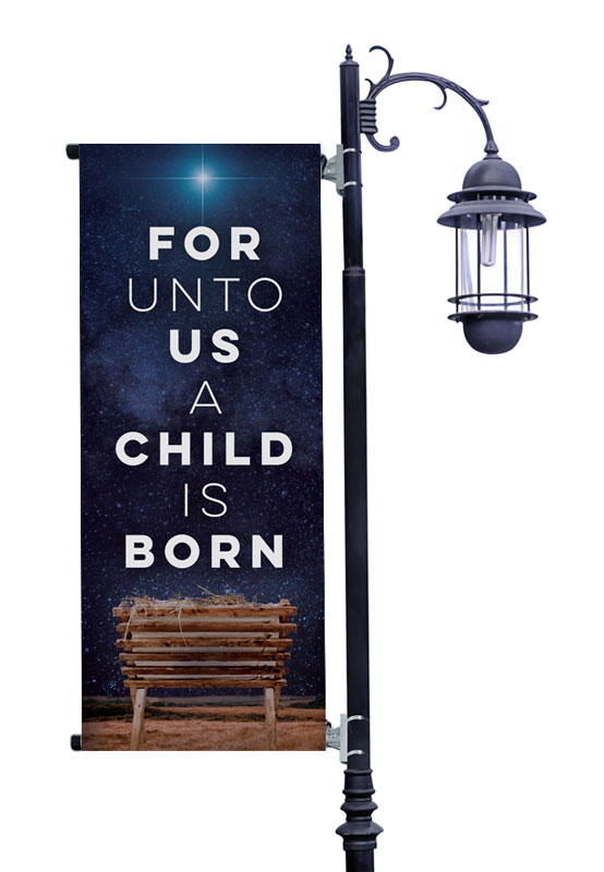 Banners, Christmas, A Child Is Born, 2' x 5'