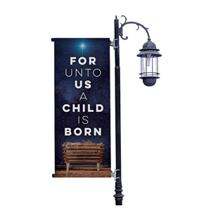 A Child Is Born Light Pole Banners