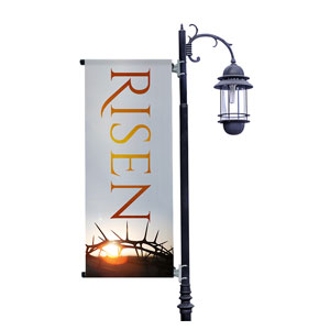 Easter Risen Crown Light Pole Banners