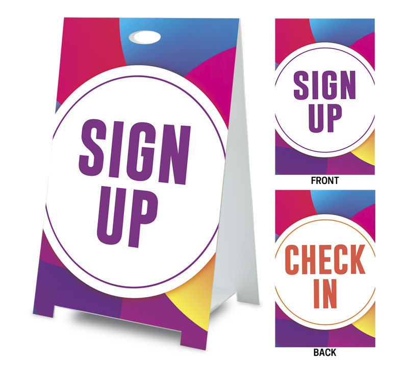 Banners, Curved Colors Products, Curved Colors Sign Up Check In, 2' x 3'