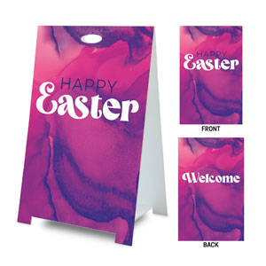 Celebrate Easter Watercolor Happy Easter Welcome Coroplast A-Frame