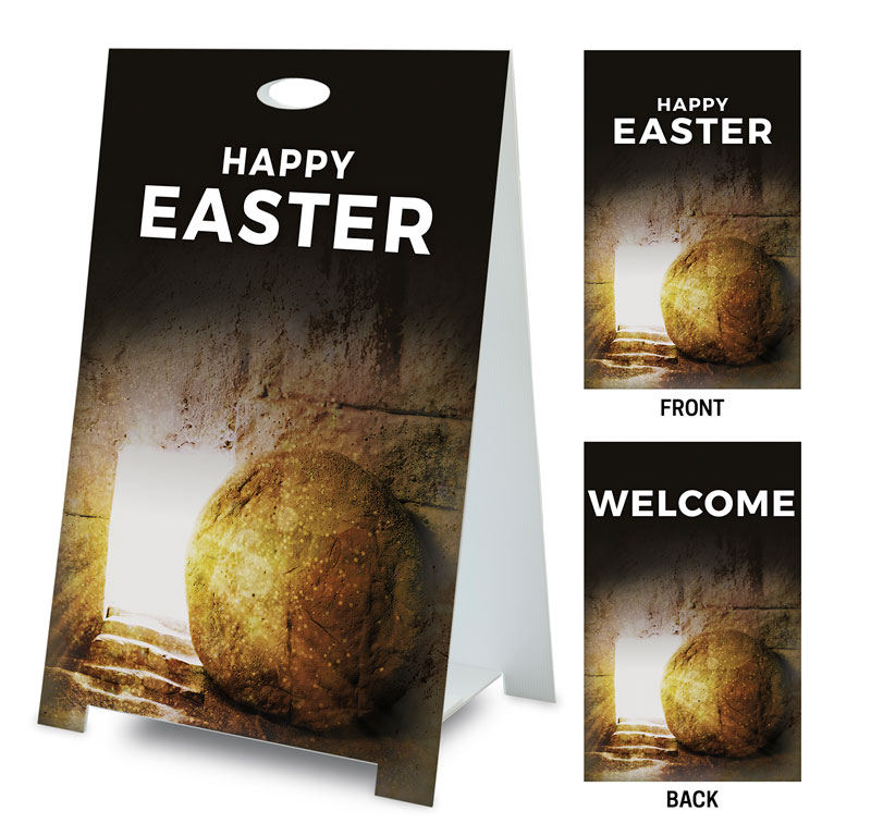 Banners, Easter, Hope Has Come Tomb Happy Easter Welcome, 2' x 3'
