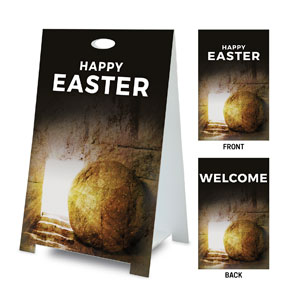 Hope Has Come Tomb Happy Easter Welcome Coroplast A-Frame