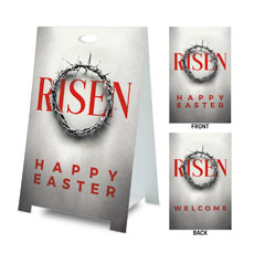 Red Risen Crown Happy Easter Welcome 