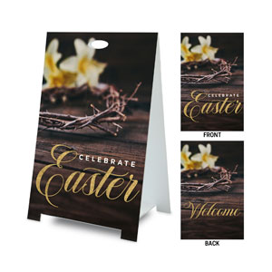 Easter Crown Lilies Coroplast A-Frame