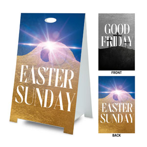Good Friday Easter Sunday Coroplast A-Frame