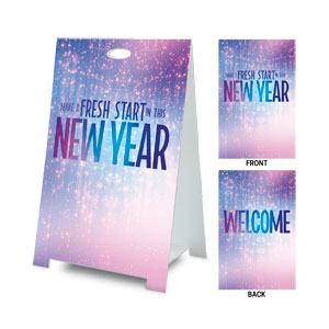 Fresh Start New Year Coroplast A-Frame
