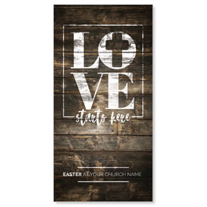 Love Starts Here Wood 11" x 5.5" Oversized Postcards