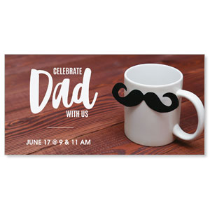 Dad Mustache Mug 11" x 5.5" Oversized Postcards