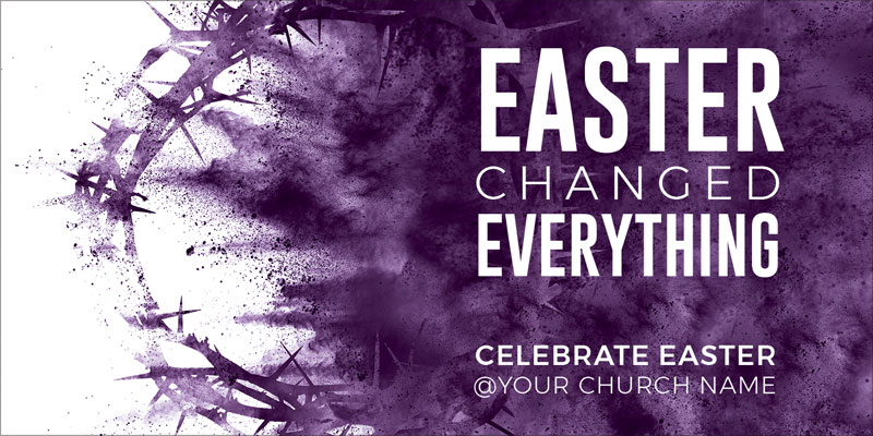 Church Postcards, Easter, Purple Powder Crown, 5.5 x 11