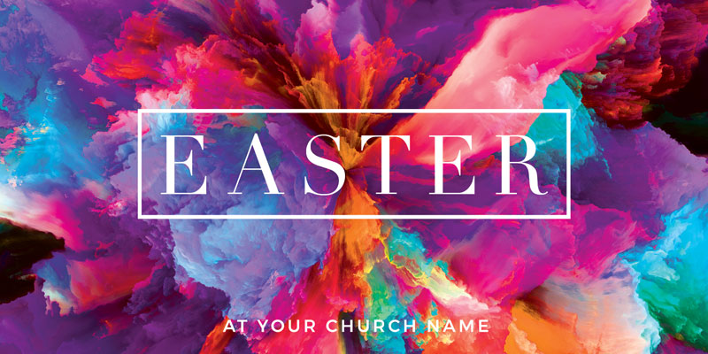 Church Postcards, Easter, Easter Color Smoke, 5.5 x 11