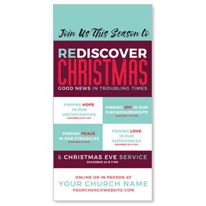 ReDiscover Christmas Advent Contemporary 11" x 5.5" Oversized Postcards